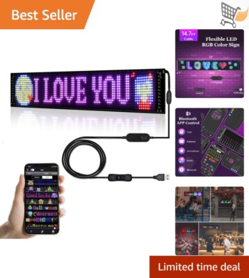 Programmable LED Sign Digital Display 23x5 Innovate Bluetooth APP