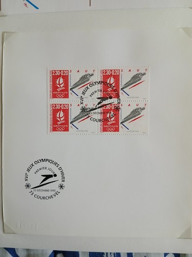 Timbre 1er Jour Jeux Olympiques D'hiver Albertville 92 - Bloc Collection Numéroté - France Europe