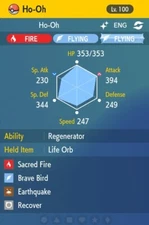 Pokemon Scarlet and Violet 6iv Shiny Max EV Ho-Oh