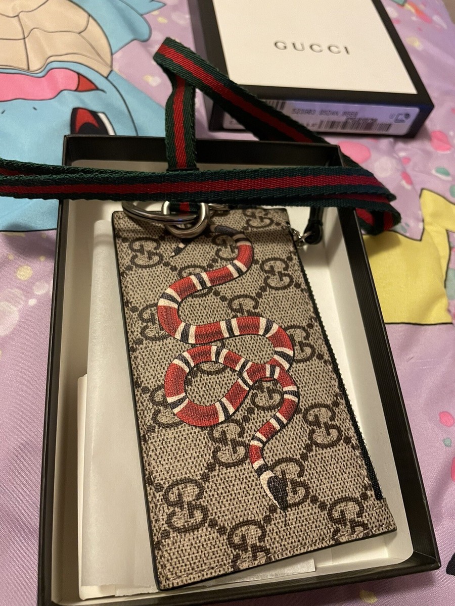 GUCCI KINGSNAKE PRINT GG SUPREME CARD CASE | eBay