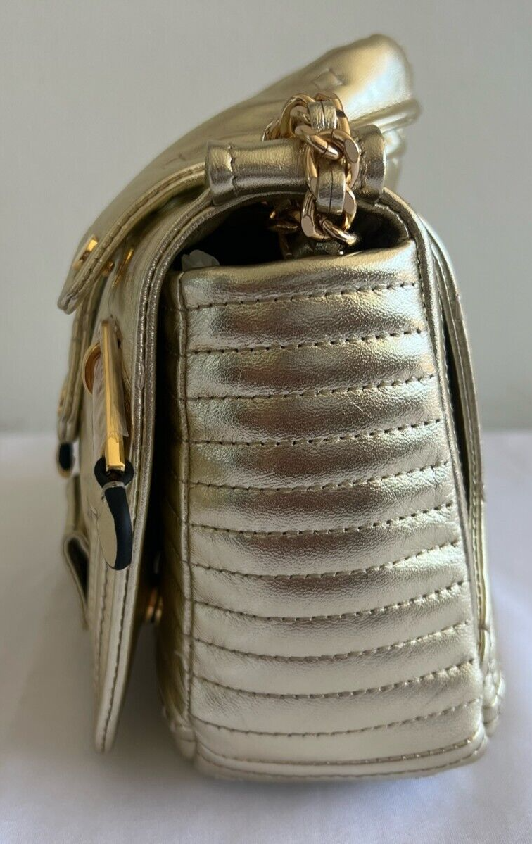 SS21 Moschino Couture Jeremy Scott Gold Biker Jacket Shoulder Bag