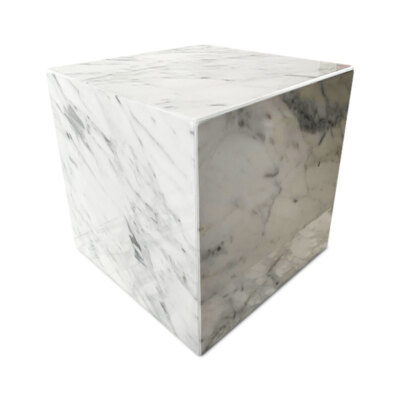 Würfel Skulptur aus weißem Marmor Carrara Innendekoration Marble Cube 30cm