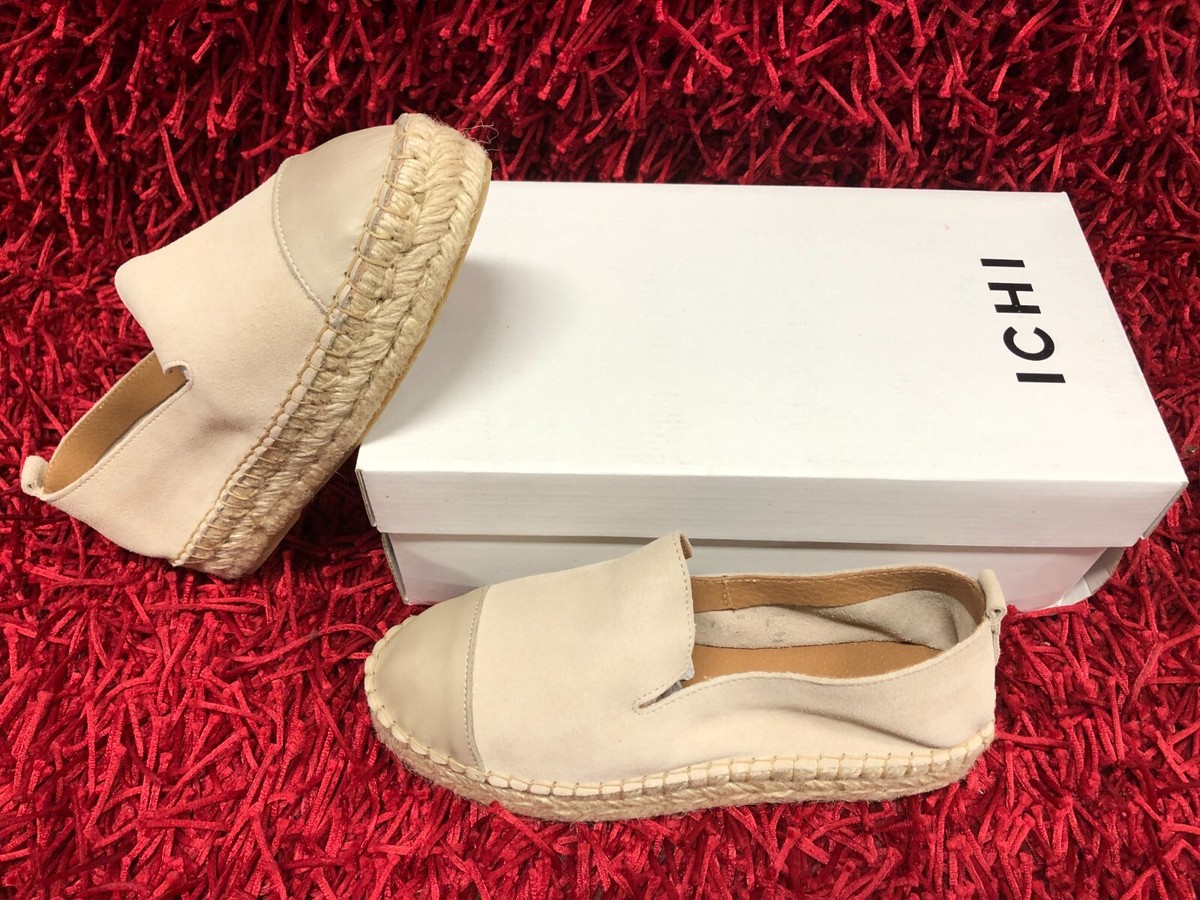Espadrilles Femme ICHI IAHIPPO – Taille 40 – Noir – Cuir – Sandales Neuves