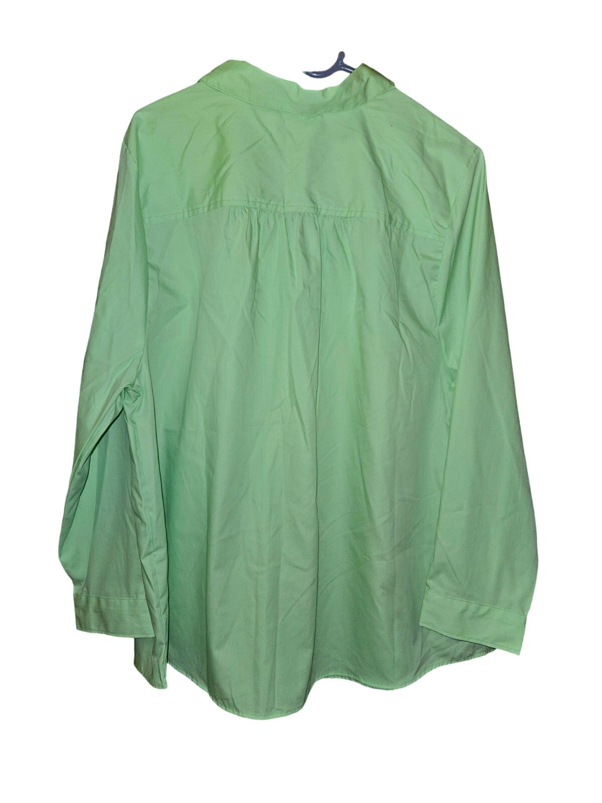 Roamans Light Green Button Front Collared Shirt -… - image 2