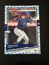 2020 Donruss #110 Christian Yelich Baby Shark Parallel Card Brewers
