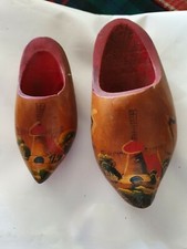 Paar Vintage Holz Clogs Ornament
