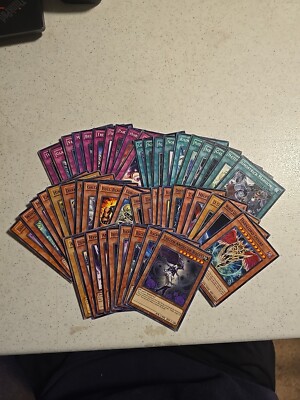 Yugioh 50 Card Lot, 10 Traps 10 Spells, 30 Monsters, All Common Rarity