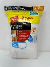 NEW Men  s Sz XL 7 Pack Comfort Flex Cool Soft Full Rise White Tagless Briefs Z9