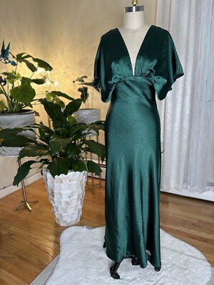 dusty rose and sage green bridesmaid dresses Dark Green Sweetheart Neck Slit Dress – Flabae main image 1