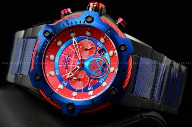 Invicta Marvel Spiderman 50mm Stainless Steel Case and Blue/Red