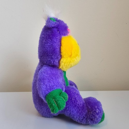 Toys Division Plush Stuffed Animal Purple Color Block Plastic Eyes Vintage 6" - Picture 3 of 7