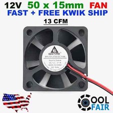 Gdstime 50mm x 50mm x 15mm 12v Cooling Fan DC Brushless Axial Case 5015 2Pin E34
