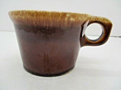Hull Crestine OvenProof Pottery Brown Drip Glaze Coffee Cup Mug