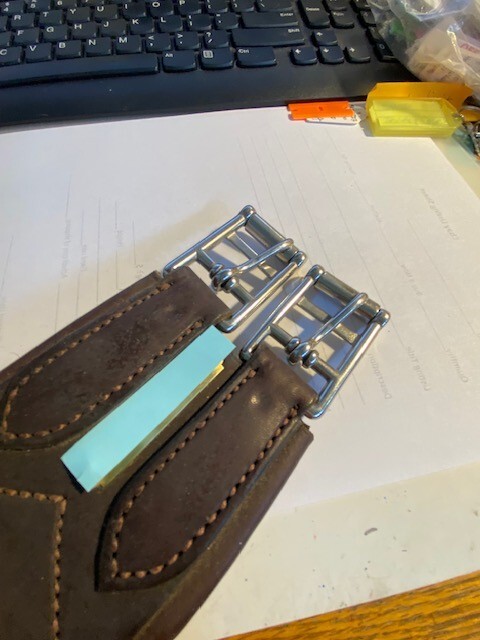 HFP Overlay Single Elastic End Girth-Brown-52" preowned good condition