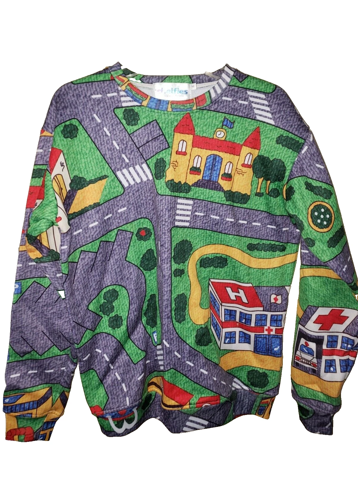 Shelfies designed in toronto CAR MAT MAP CARPET SWEATSHIRT SMALL S Retro 90s