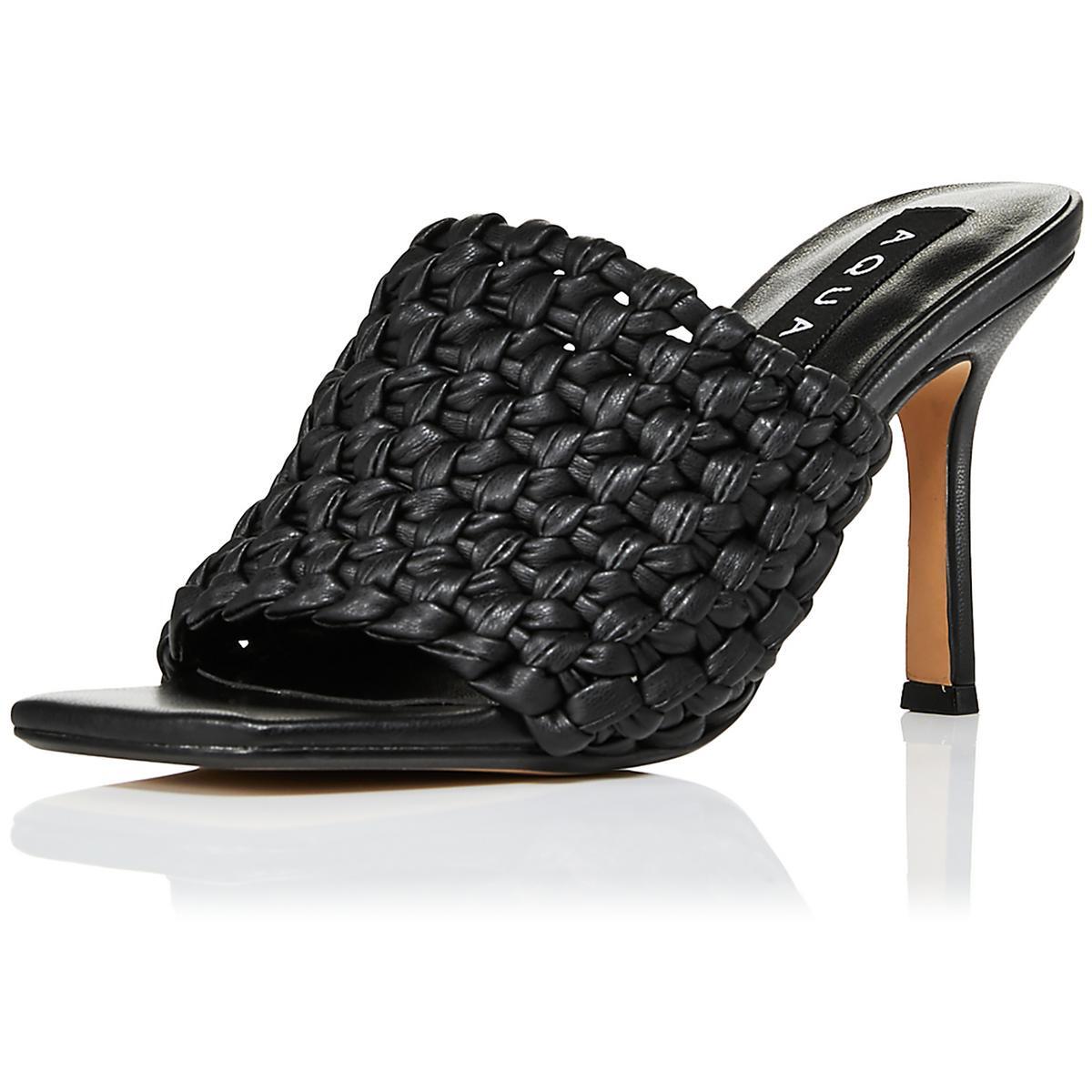 Женские слипоны Aqua College KATY черного цвета на теплом каблуке 9 см (B,M) BHFO 4864