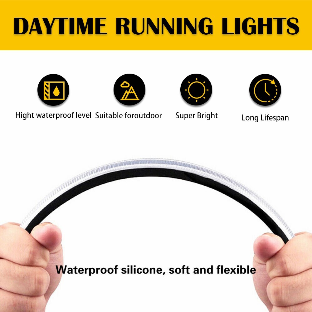 2x LED Daytime Running Light Sequential DRL Turn Signal Headlight
