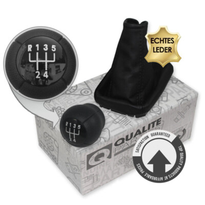 SCHALTKNAUF SCHALTSACK FÜR OPEL CORSA C 00-09 MERIVA A -10 LEDER 5 GANG SCHWARZ