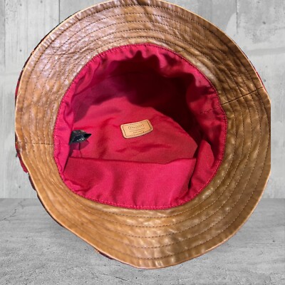 COACH Tartan Plaid WOOL Hat With Leather Trim Size M/L | eBay display picture 3