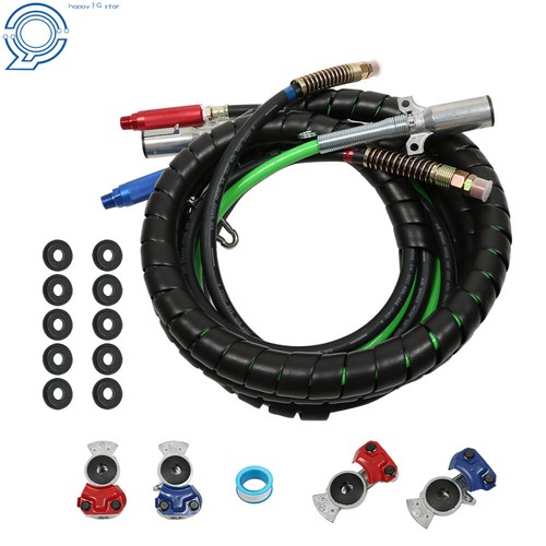 15Ft 3-in-1 Wrap Set Air Line Hose Electric Cable w/ Assemblies For Semi Truck - Picture 2 of 11