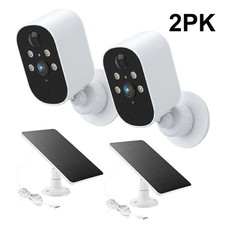 2PK Wireless Solar Camera 3MP WiFi Home Security Camera Battery Powered SD/Cloud