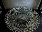 Anchor Hocking Waterford Waffle 14" Circular Round Clear Glass Platter