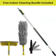 DocaPole Indoor Telescopic Extension Pole Cleaning Kit Feather Duster & Squeegee