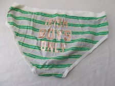 vtg panties lingerie victorias Secret Irish boys only grn stripe bkini brief S