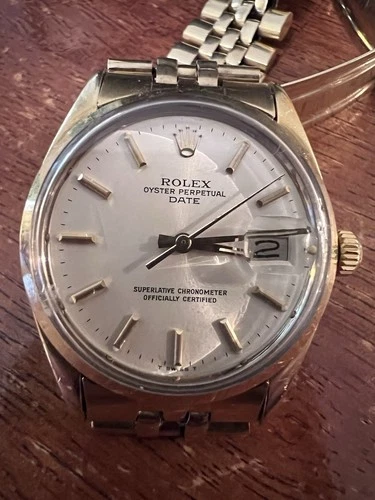 Rolex Oyster Perpetual Date Vintage Automatic 14kt Gold Jubilee Band 34mm Watch