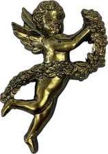 Vintage CHERUB ANGEL Wall Hanging Homco Syroco Home Decor USA 4.5in x 3 in