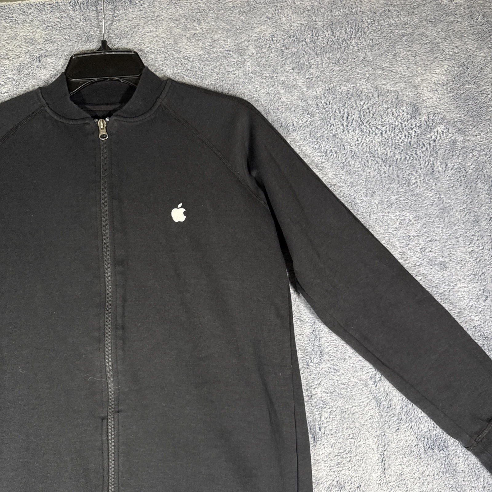 Apple Store Employee Jacket Full Zip Adult Size Small Logo Black Cotton Blend - product detail image 7