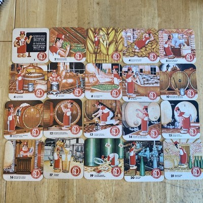 Beer Mats Belgium Set of 20 mats coasters Gueuze Belle Vue Beer VTG 1970's