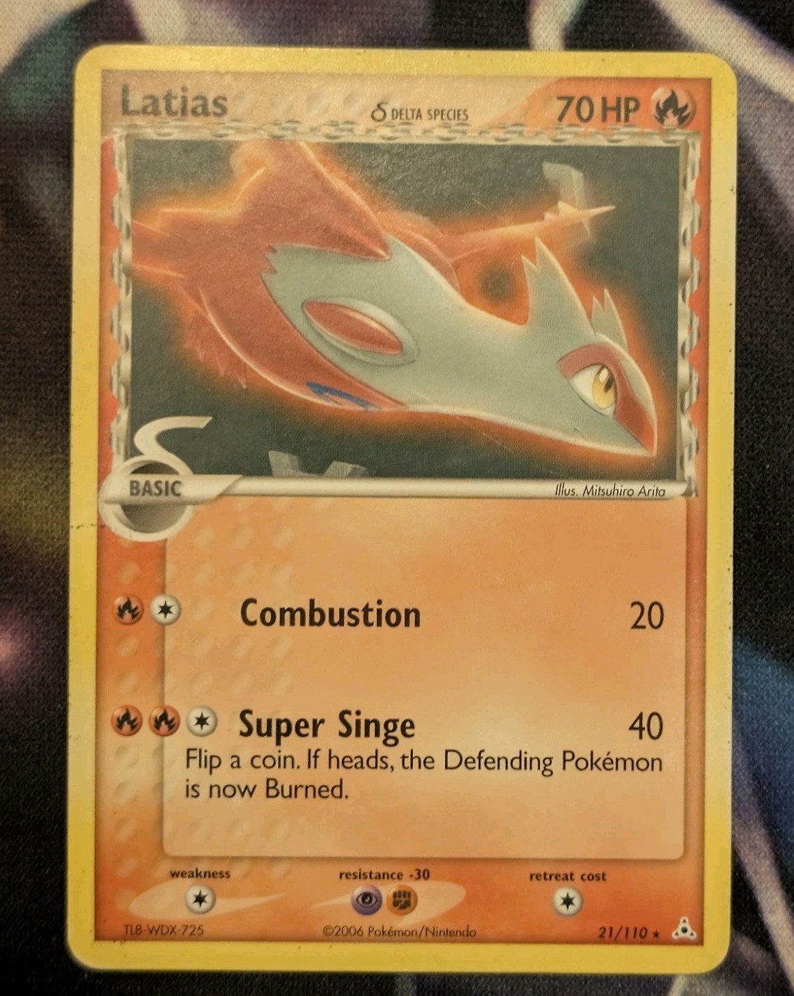 Latias 21/110 Pokemon 2006 Holon Phantoms Regular Rare MP + Bonus Card Latios 23