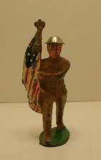Vintage Barclay Manoil Lead or Metal Army Soldier Flag Bearer Figure