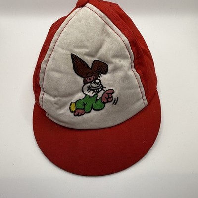 Vintage youngan kids cartoon Baseball Hat Cap rabbit red 