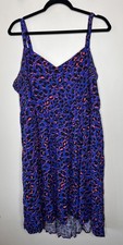 Torrid Womens Cheetah Animal Print Sleeveless Pockets Skater Dress Size 3