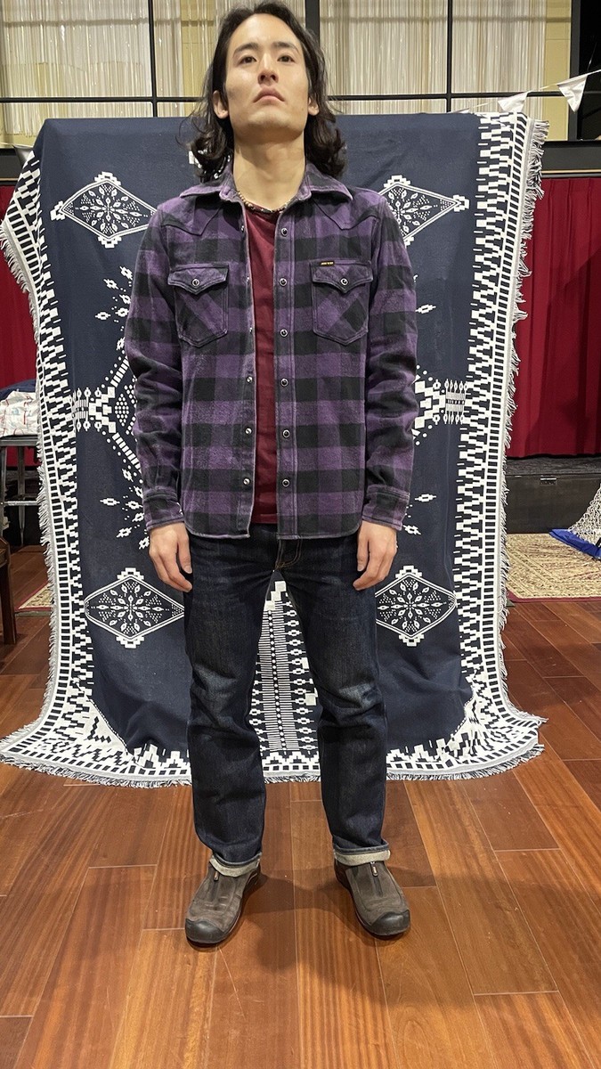Rare IRON HEART IHSH-127 Heavy Flannel Check Shirt Purple M | eBay