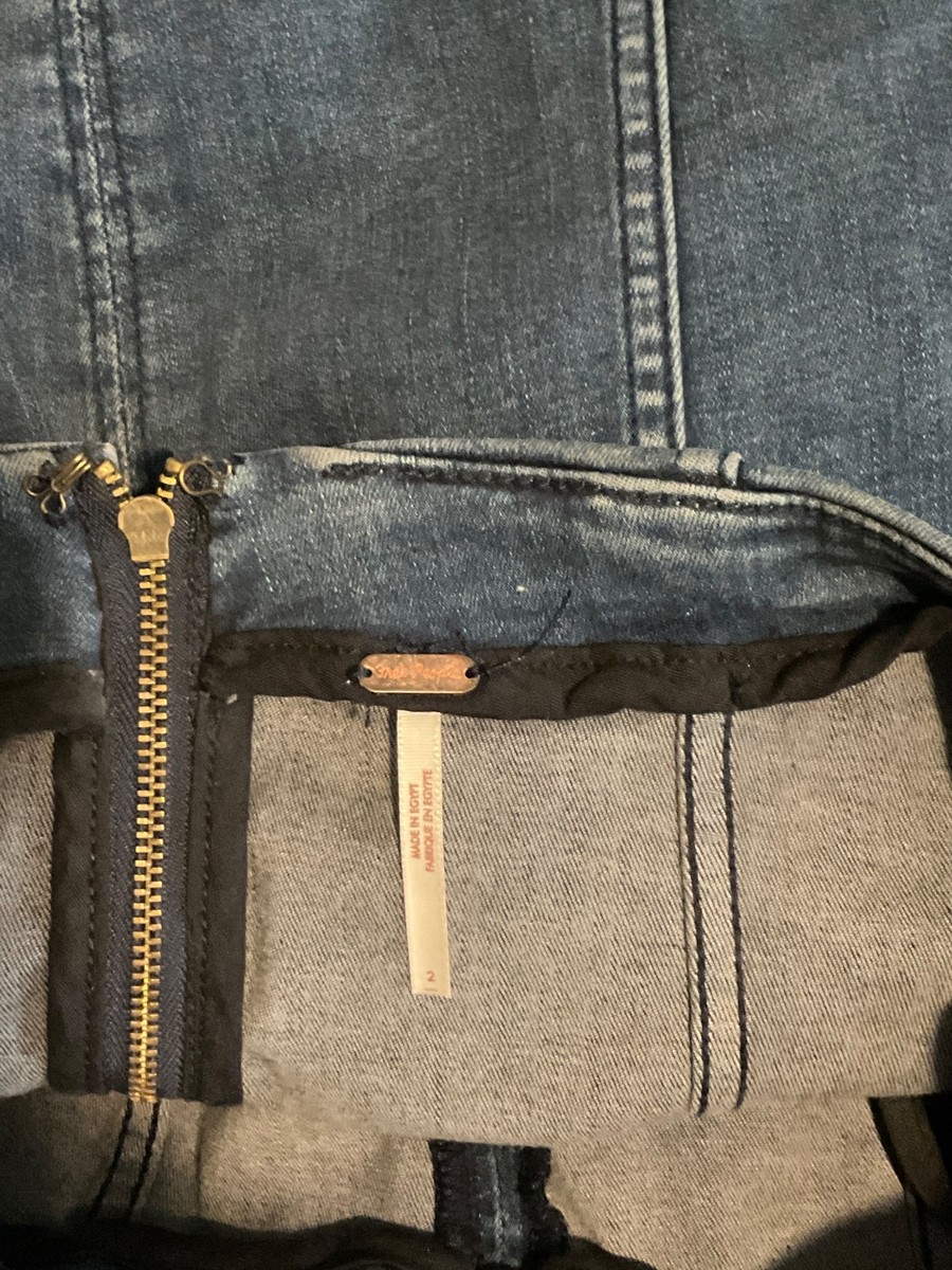 Free People Modern Femme Denim Mini Stretch Skirt Size 2 View 6