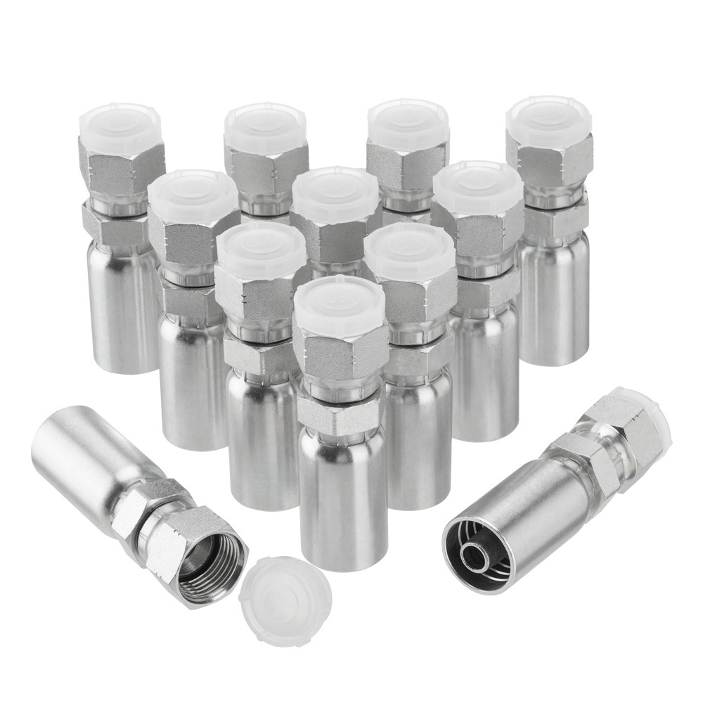 New-12 Pack 3/8" Hydraulic Hose Fittings, 3/8" I.D. Hose x 1/2" JIC 37° Female