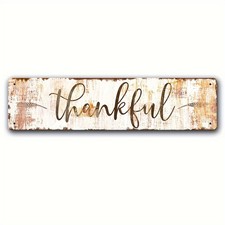 Rustic Thankful Metal Sign Farmhouse for Thanksgiving Fall Home Wall Decoration