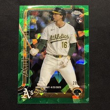 NICK KURTZ 2025 TOPPS CHROME UPDATE SAPPHIRE GREEN RC /99 Color Match Athletics