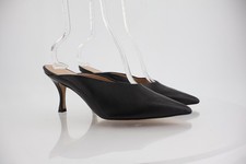 Stuart Weitzman Lula Pointed Toe Pump Size 10 B Black Leather Mule Stiletto Heel