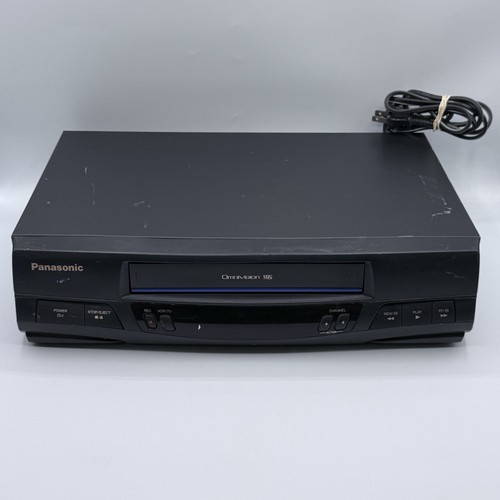 PANASONIC Omnivision PVQ-V200 Blue line VHS VCR Player Black TESTED, No Remote