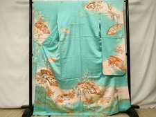 Japanese Kimono Luxurious Long-Sleeved Embroidery Landscape Pure Silk