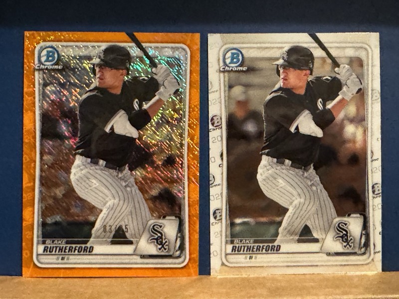 2020 Bowman Chrome Blake Rutherford Chrome Orange Shimmer /25 SSP 💎 White Sox