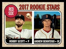 2017 Topps Heritage #314 Red Sox (Robby Scott / Andrew Benintendi) RS, RC