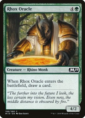Rhox Oracle 198 M19 Core MTG Green Creature Rhino Monk Common Scott NM