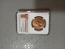 Great Britain 1954-1970 Penny Coin, Queen Elizabeth II UK, NGC Genuine