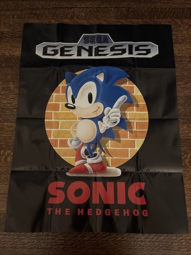 Original Sonic The Hedgehog Rare Vintage Folded Poster Sega Genesis | eBay