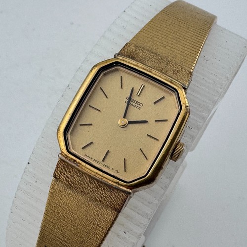 Vintage Seiko Quartz Watch 2C20-6400 Women Gold Tone Analog ~For Parts Repair